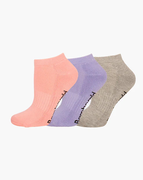 Bamboo Ankle Sport  Socks 3 Pair Pack Multicolour - The Sockery