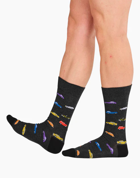 Vintage Cars Mens Bamboo Crew Socks