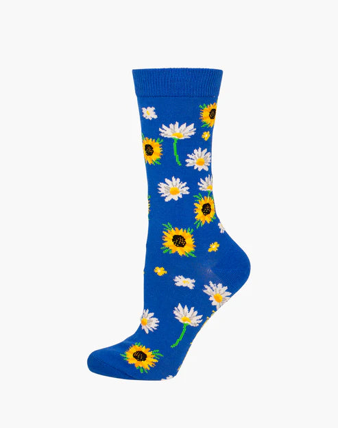 Spring Flowers Women's Bamboo Crew Socks