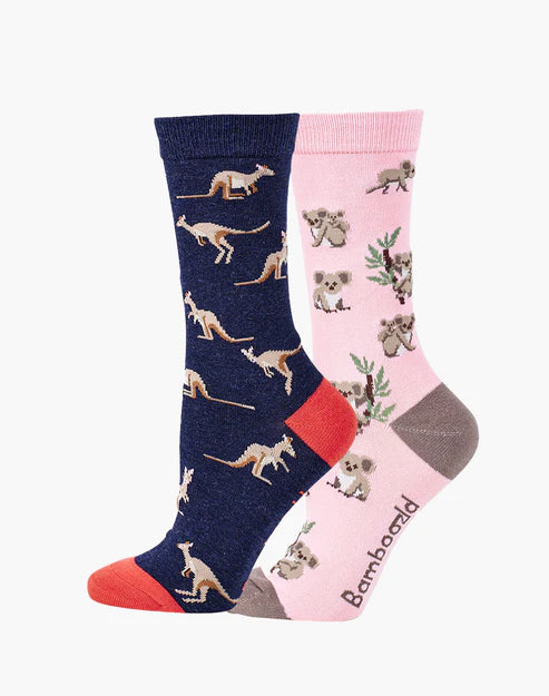 Native Animals Women's Crew Socks - Boxed Gift Set 2 Pack - The Sockery