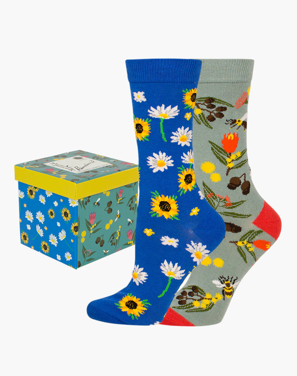 Sunny Days Women's Crew Socks - Boxed Gift Set 2 Pack - The Sockery