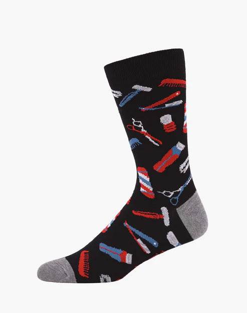 Barber Shop Men's Bamboo Crew Socks - The Sockery