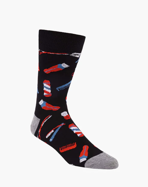 Barber Shop Men's Bamboo Crew Socks - The Sockery