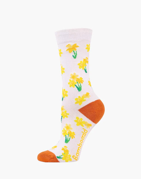 Daffodils Women's Bamboo Crew Socks