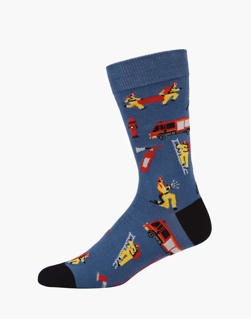 Fire Fighters Men's Bamboo Crew Socks - The Sockery