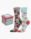 Pooches Women's Crew Socks - Boxed Gift Set 2 Pack - The Sockery