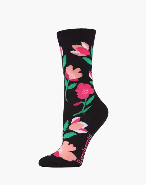 Magnolias Women's Bamboo Crew Socks - The Sockery