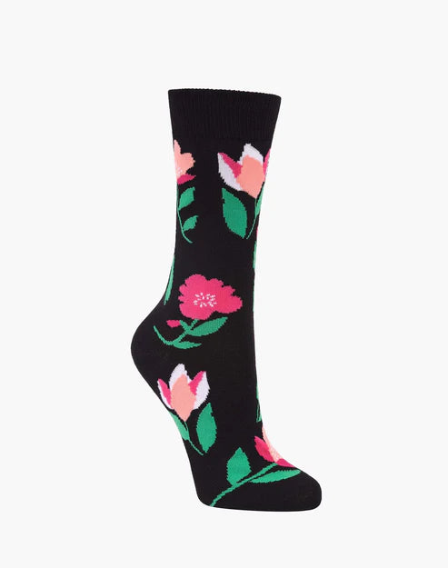 Magnolias Women's Bamboo Crew Socks - The Sockery