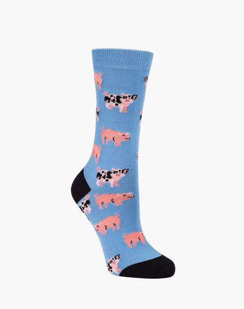 Oink! Women's Bamboo Crew Socks - The Sockery