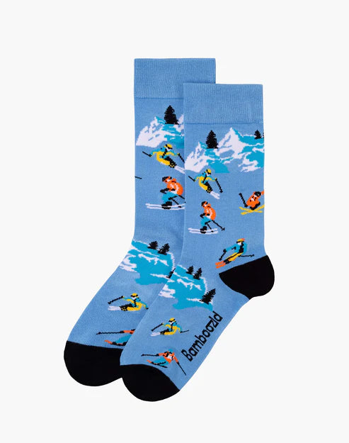 Ski Slopes Men's Bamboo Crew Socks - The Sockery