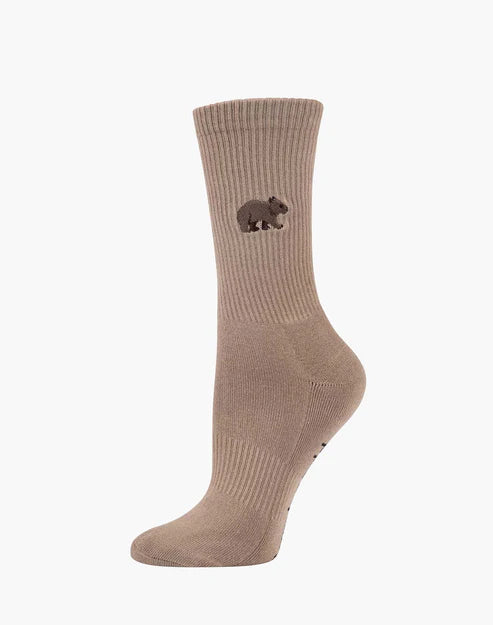 Wombat Zoo Conservation Bamboo Crew Socks - The Sockery