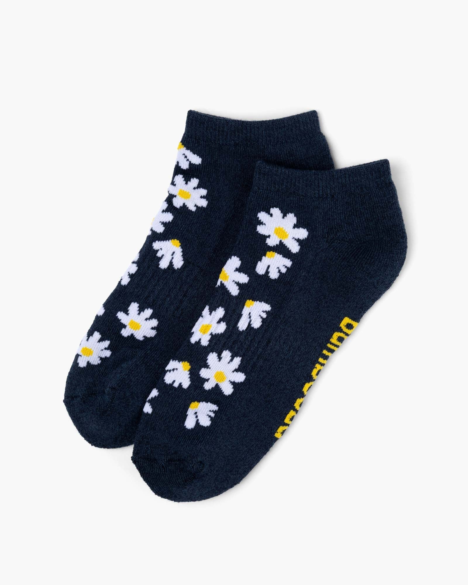 Daisies Women's Bamboo Cushioned Ankle Socks -  Navy