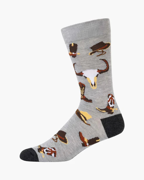 Cowboy Boots & Spurs Men's Bamboo Crew Socks