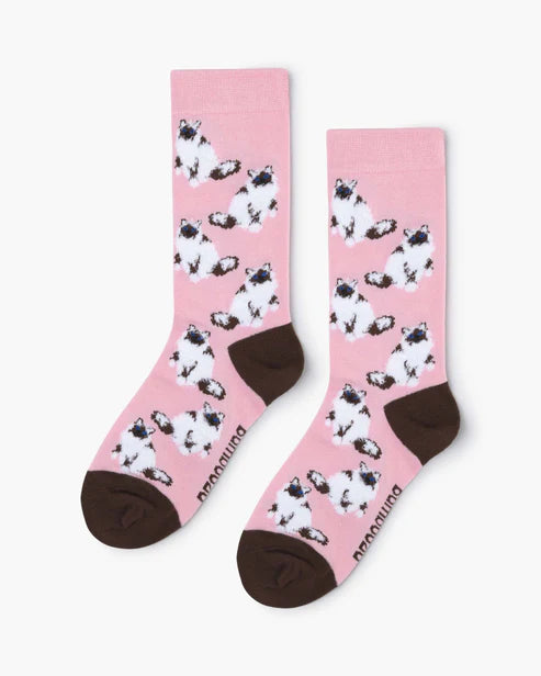 Fluffy Ragdoll Women's Bamboo Crew Socks