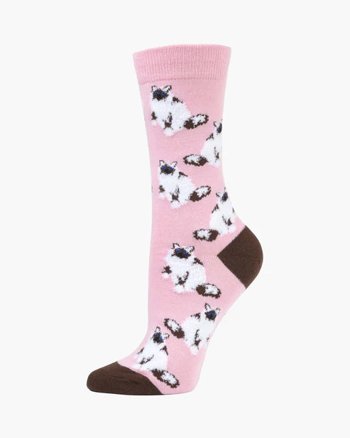 Fluffy Ragdoll Women's Bamboo Crew Socks