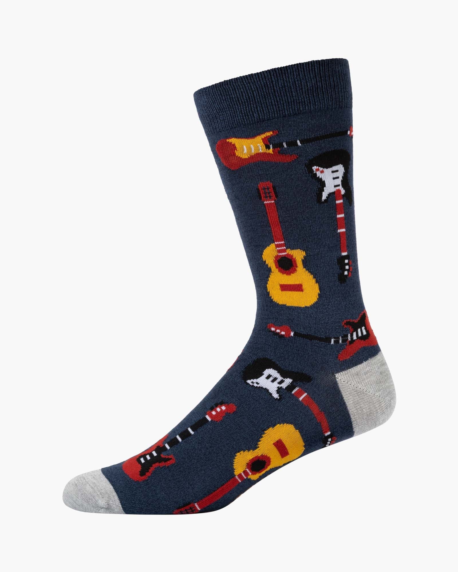 Guitar Men's Bamboo Crew Socks