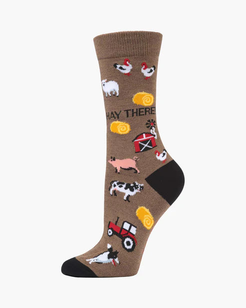 Hay There! Women's Bamboo Crew Socks