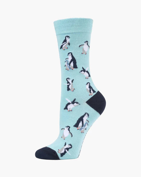Penguin Parade Women's Bamboo Crew Socks
