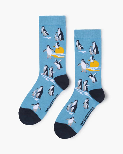 Sunset Penguins Women's Bamboo Crew Socks