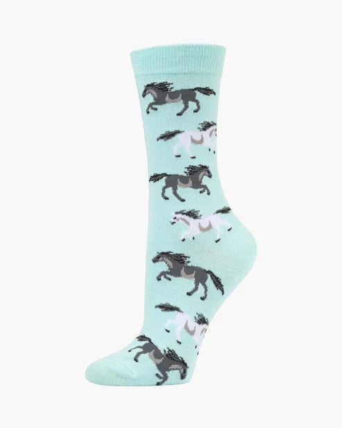 Wild Horses Women's Bamboo Crew Socks
