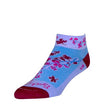 Sock with floral pattern on a white background