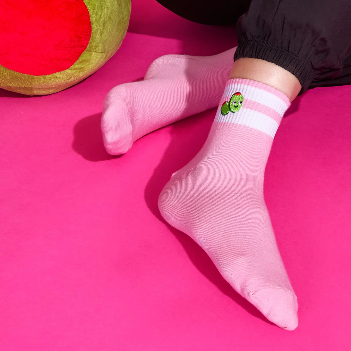 Olive You! Embroidered Quarter Socks 🫒