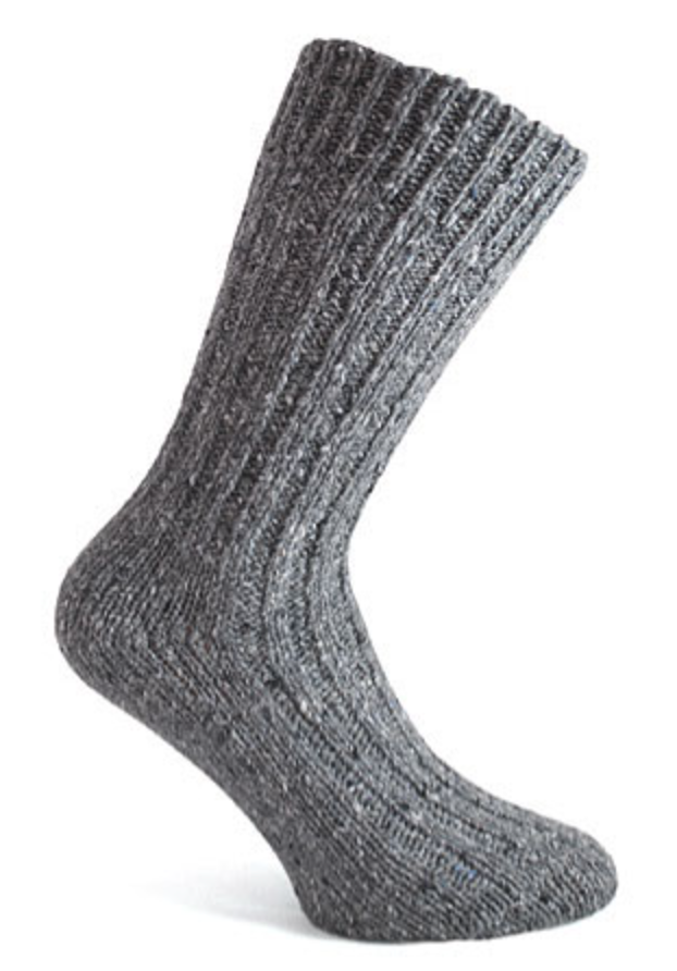 Traditional Donegal Wool Socks in Grey