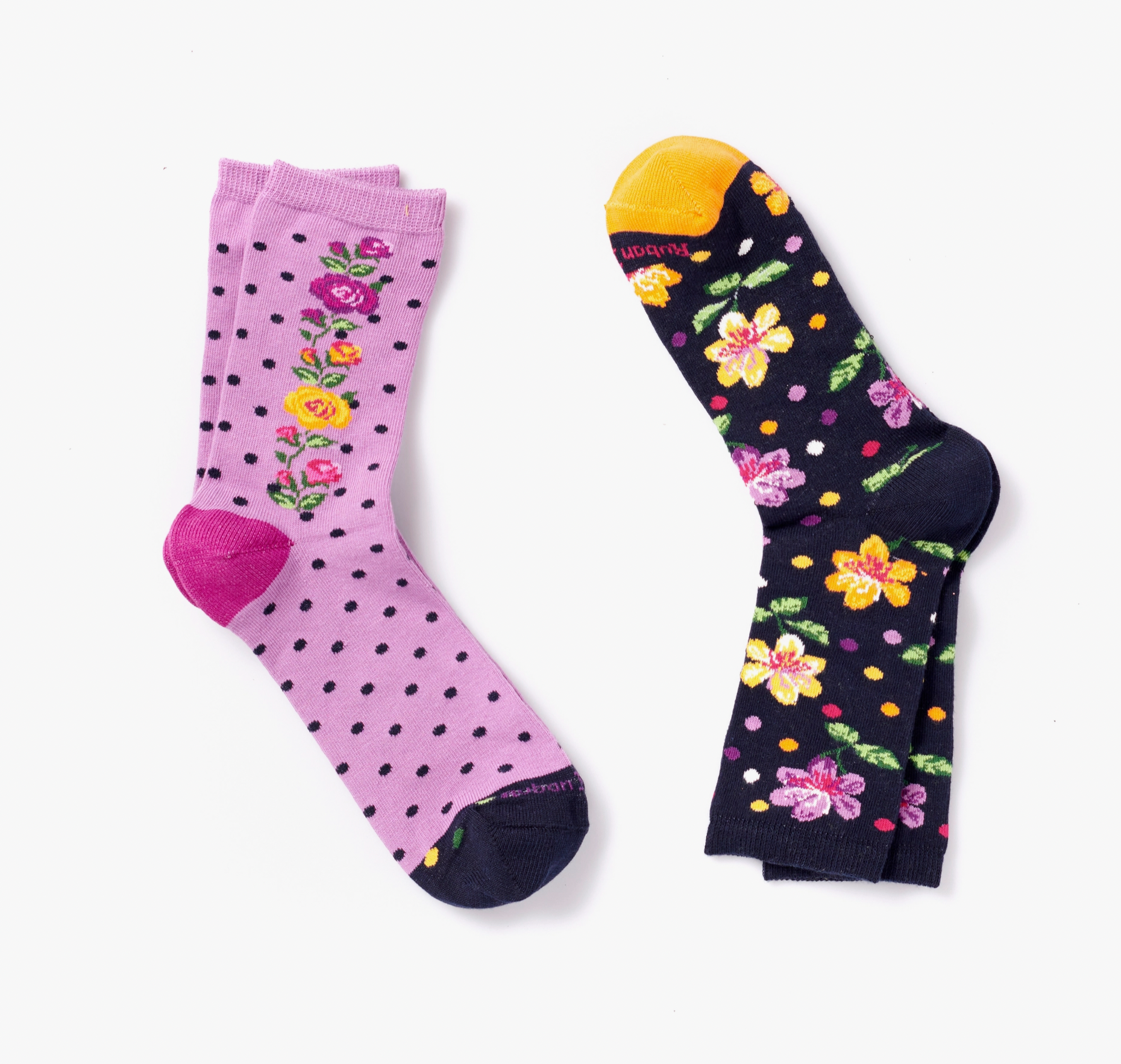 Flowers Women's Crew Socks - 2 Pair Gift Set