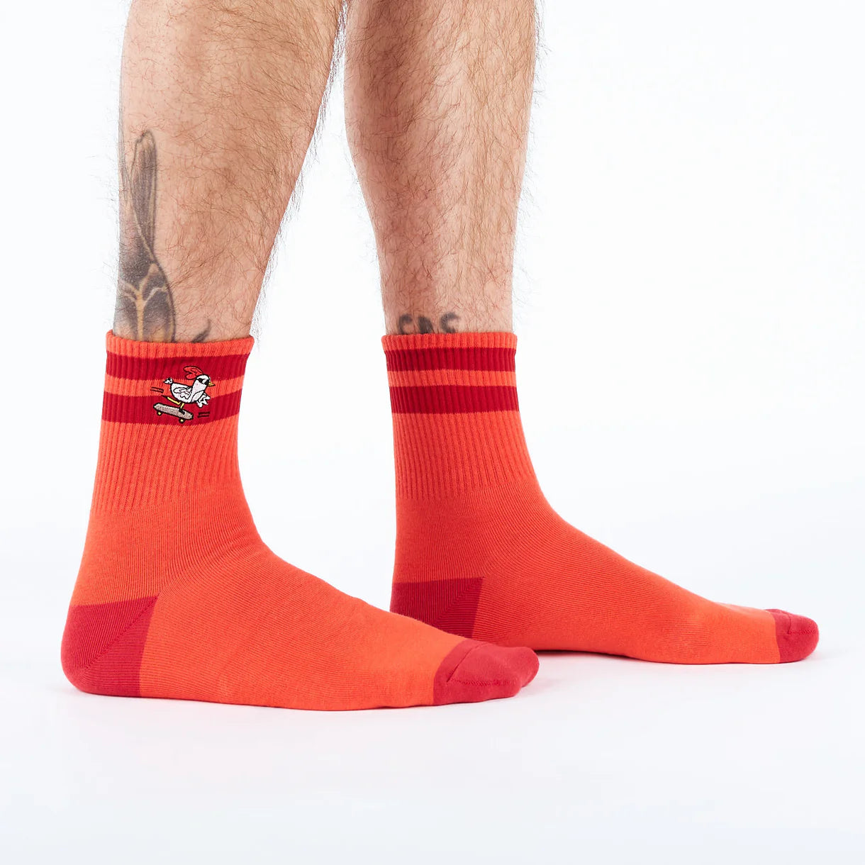Rad Chicken Embroidered Quarter Socks - The Sockery