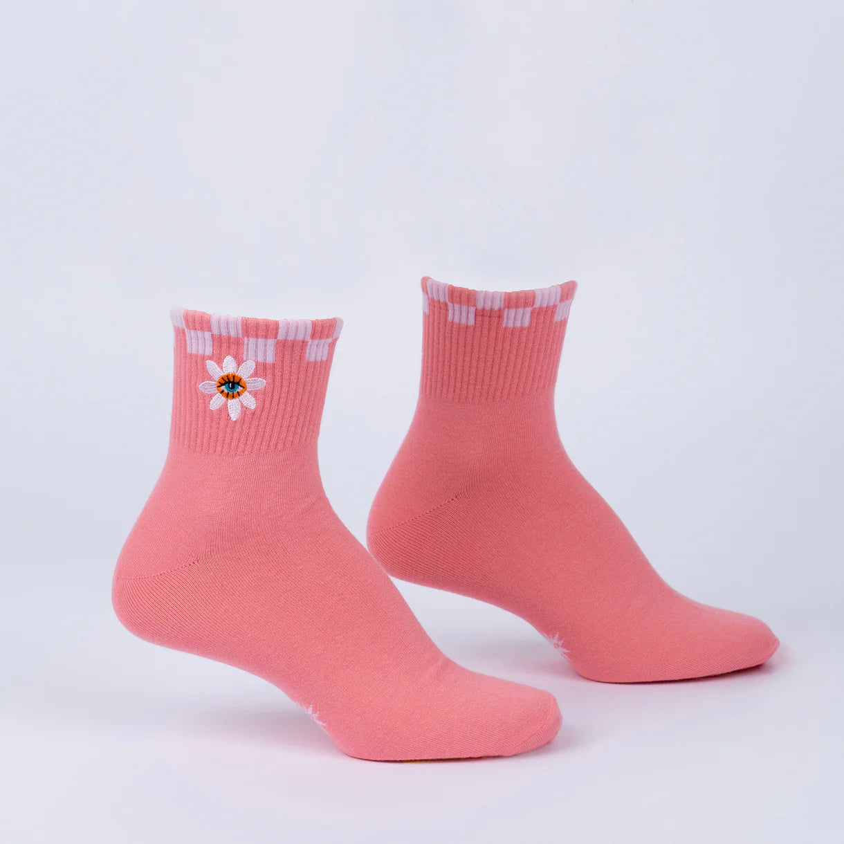 Eye Feel Seen Embroidered Quarter Socks - The Sockery