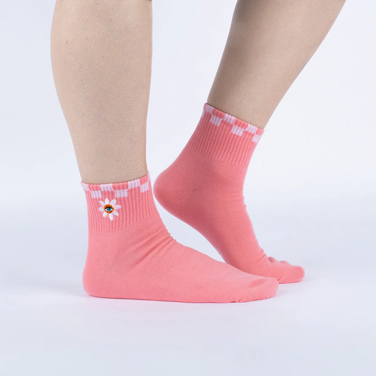 Eye Feel Seen Embroidered Quarter Socks - The Sockery