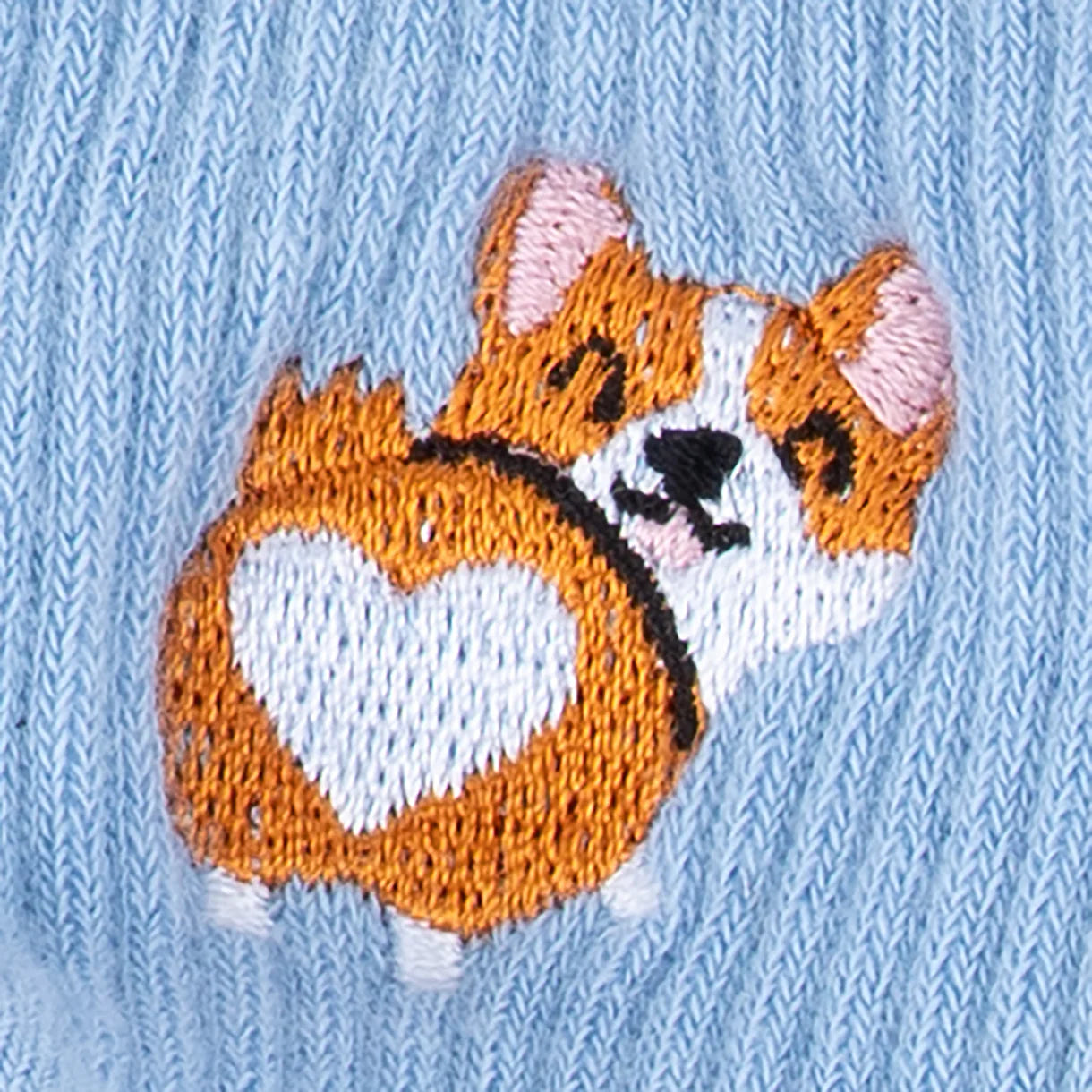 Corgi Love Embroidered Quarter Socks - The Sockery