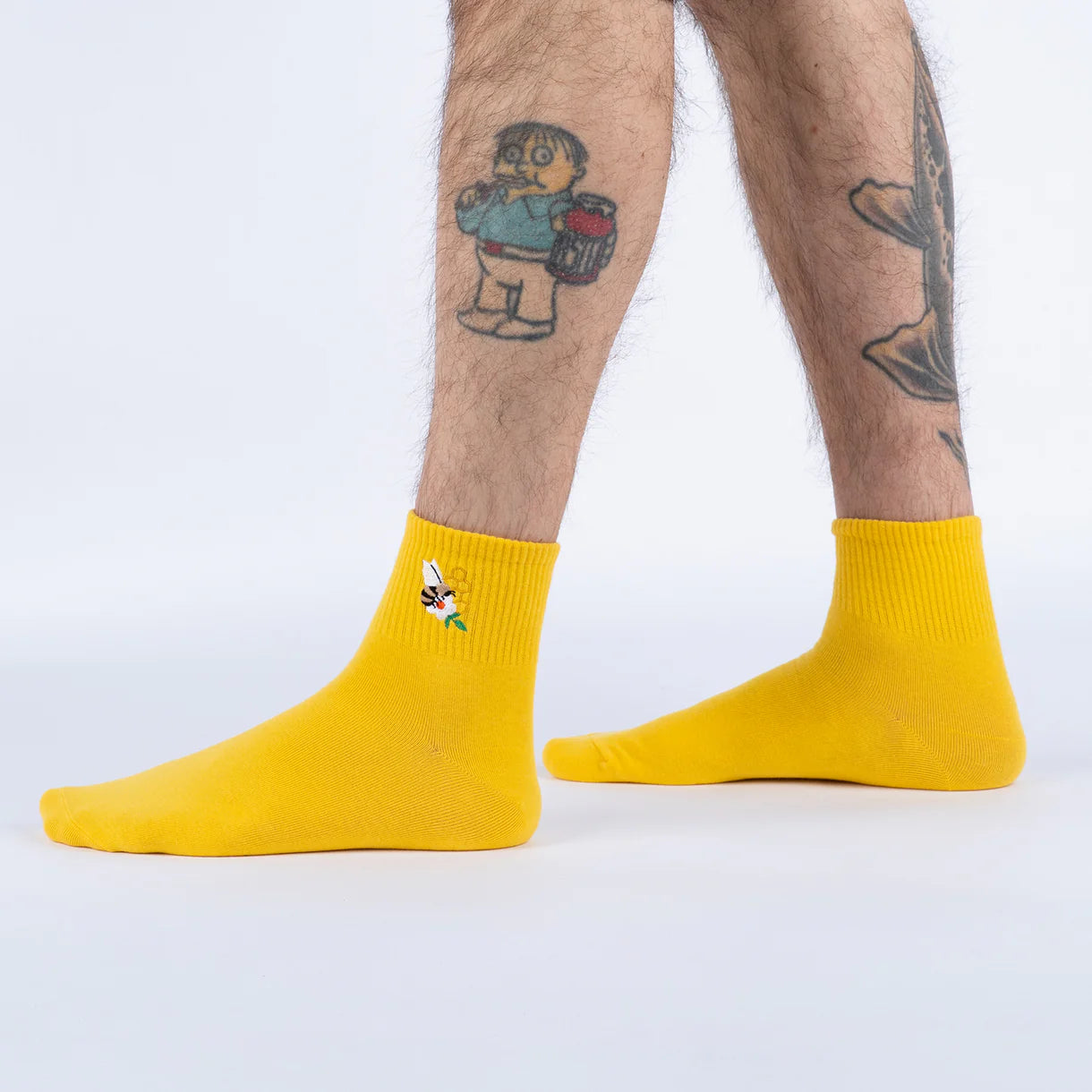 Bee Mine Embroidered Quarter Socks - The Sockery