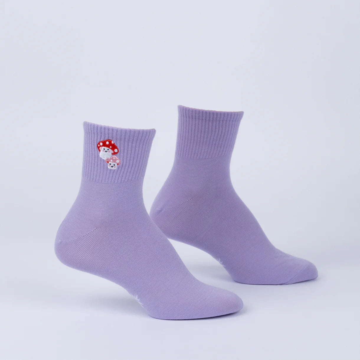 So Mush Shroom In My Heart Embroidered Quarter Socks - The Sockery