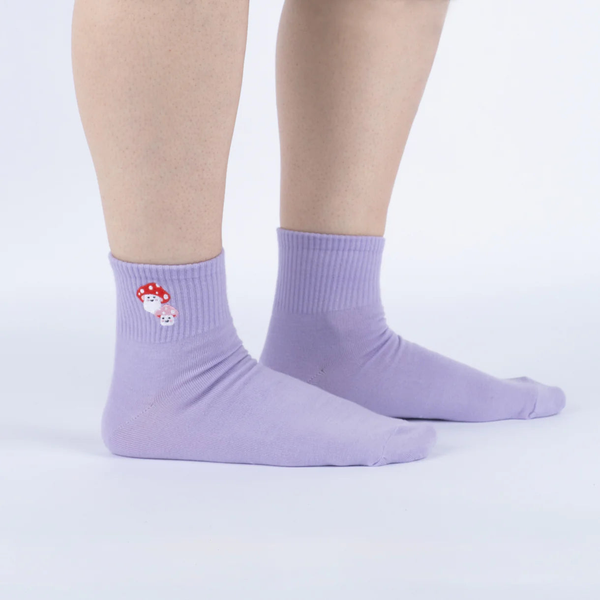 So Mush Shroom In My Heart Embroidered Quarter Socks - The Sockery