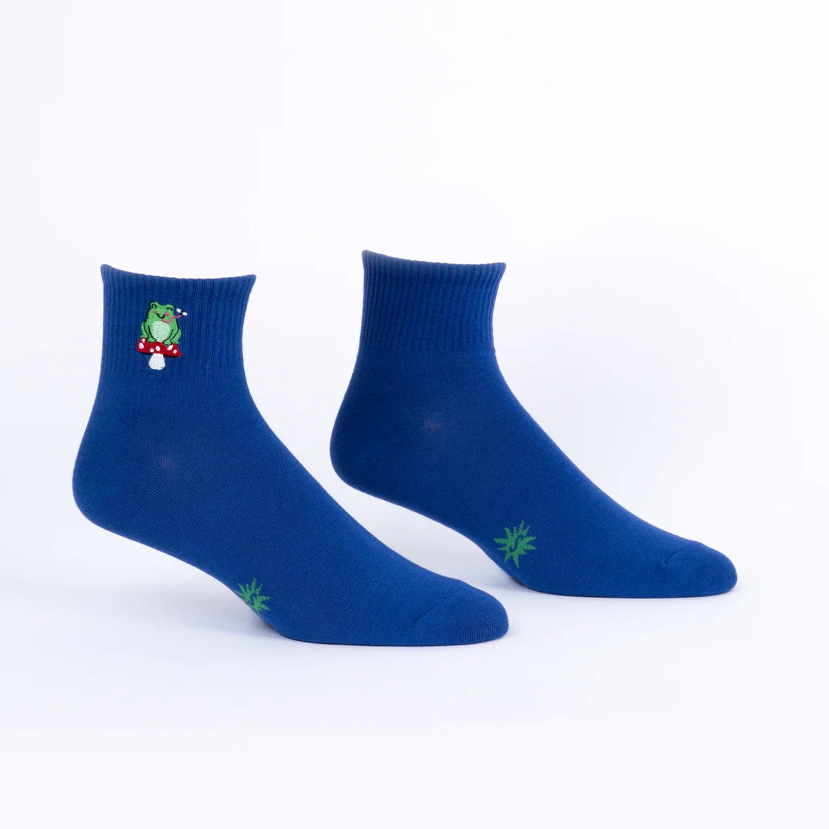 Be Hoppy Embroidered Quarter Socks 🐸