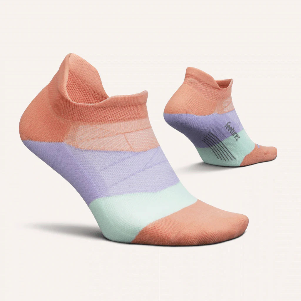 Elite Ultra Light Cushion No Show Tab Socks Peach - The Sockery