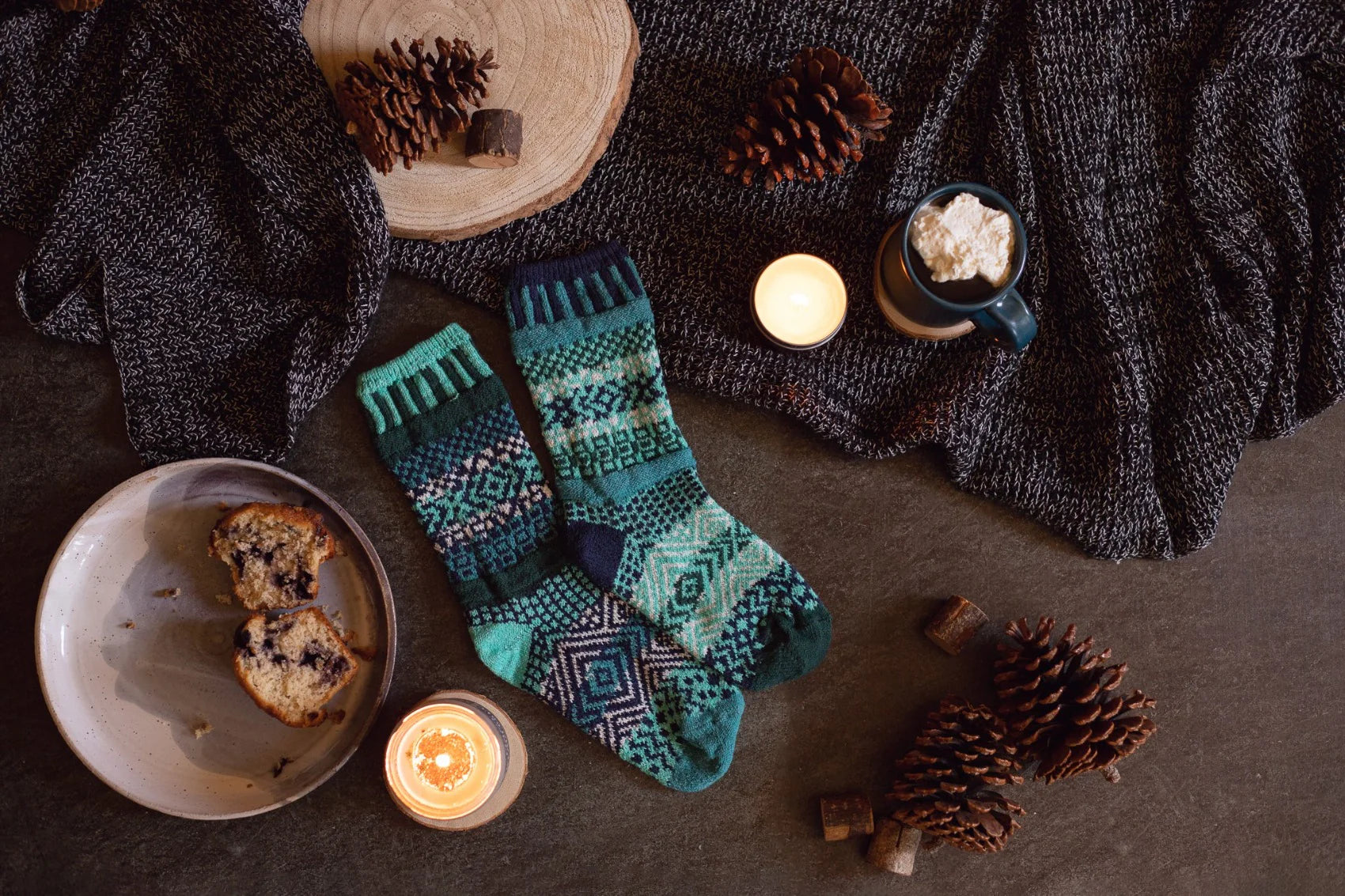 Evergreen Recycled Cotton Crew Socks - The Sockery