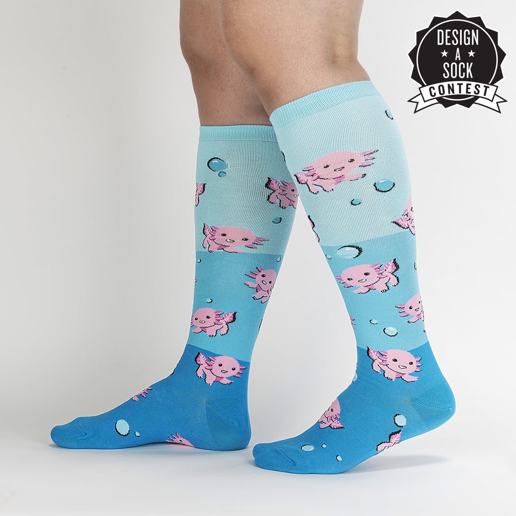 Dancing Axolotl Women's Knee High Socks - The Sockery