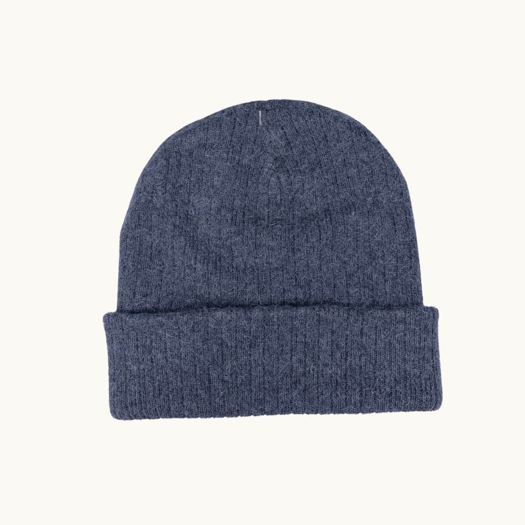 Blue beanie on a white background