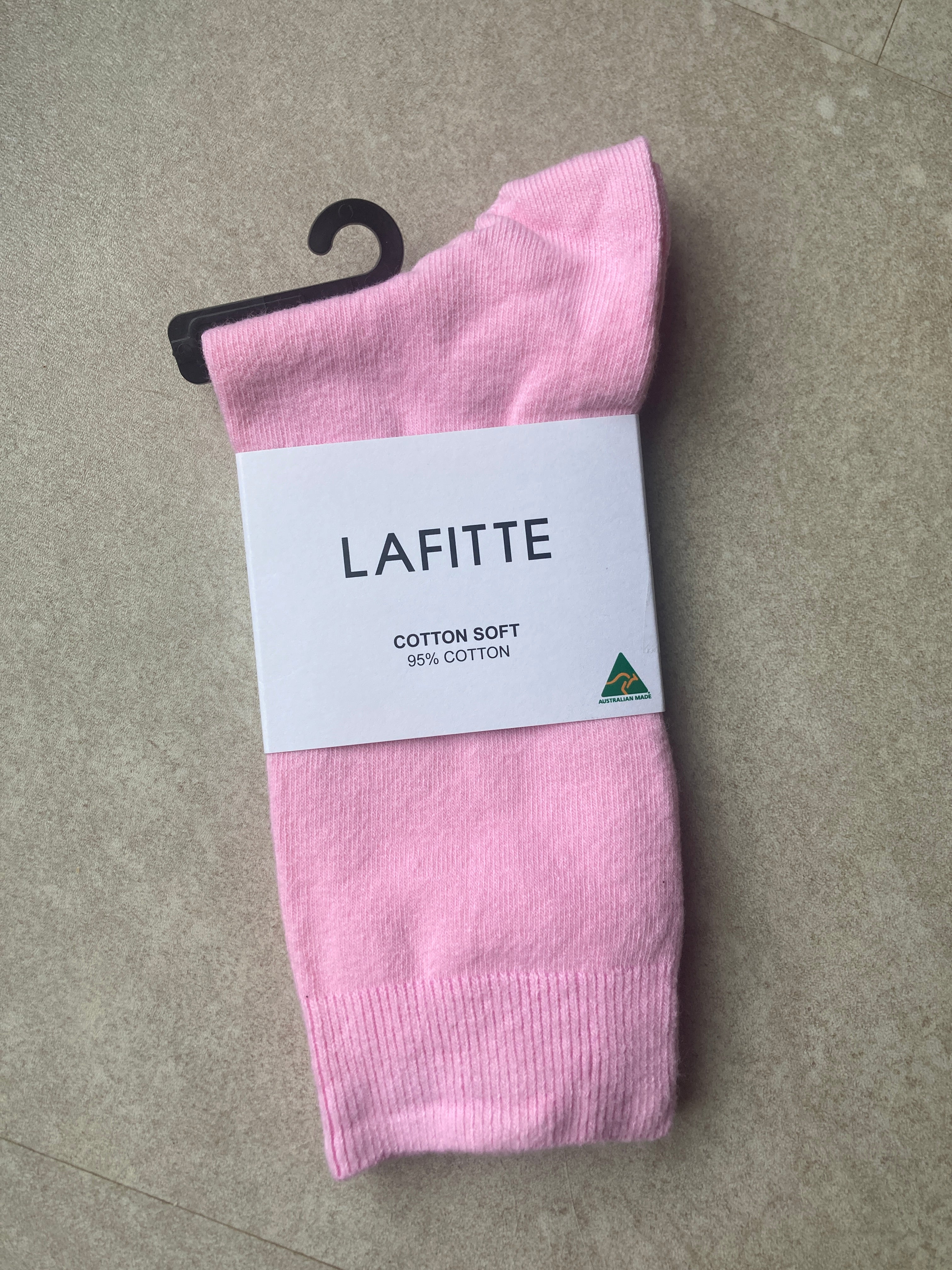 Cotton Crew Sock in Baby Pink - Aussie Made