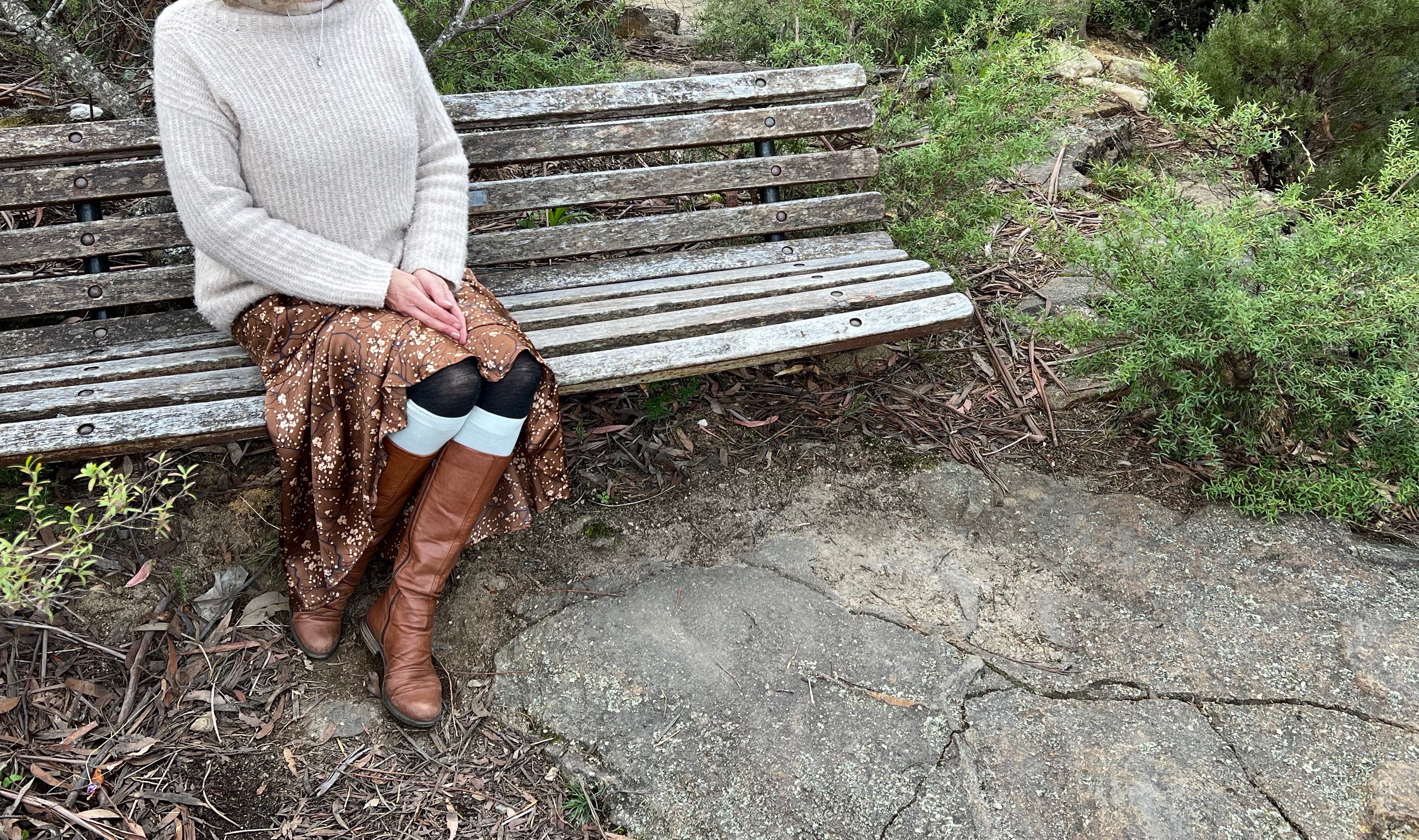 Merino Wool Women's Knee High Socks in Natural - Aussie Made