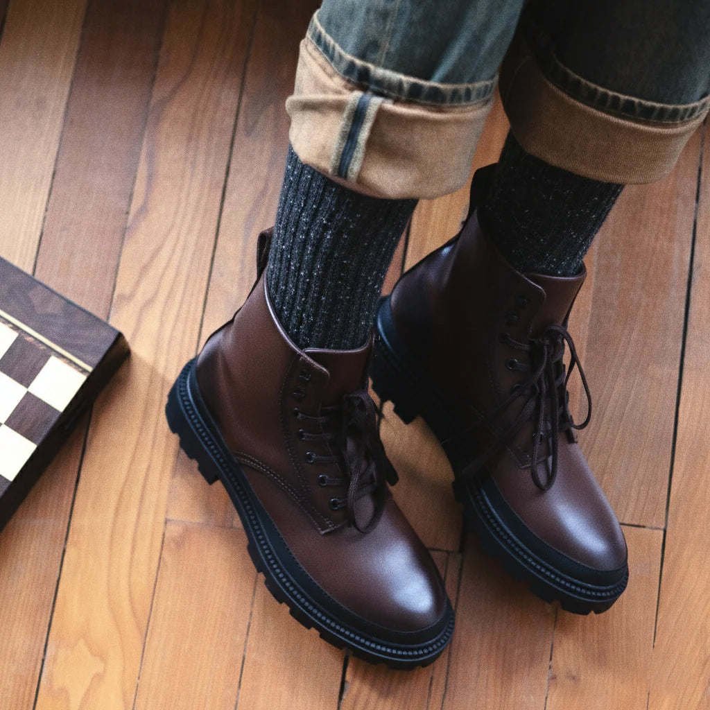 Silk and Wool Blend Socks - Star Dust on Black