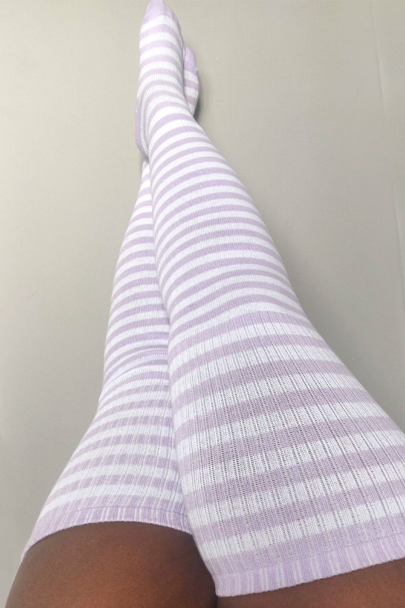 Kawaii Purple Plus Size Thigh High Socks - The Sockery