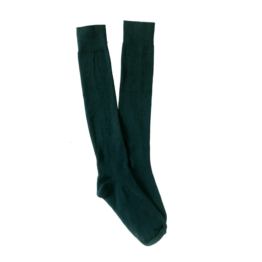 Bottle Green Women's Knee High Cotton Socks - The Sockery