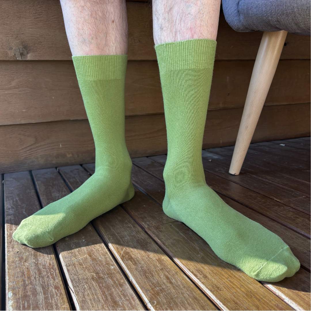 Cotton Men's Crew Sock in Fern - Aussie Made