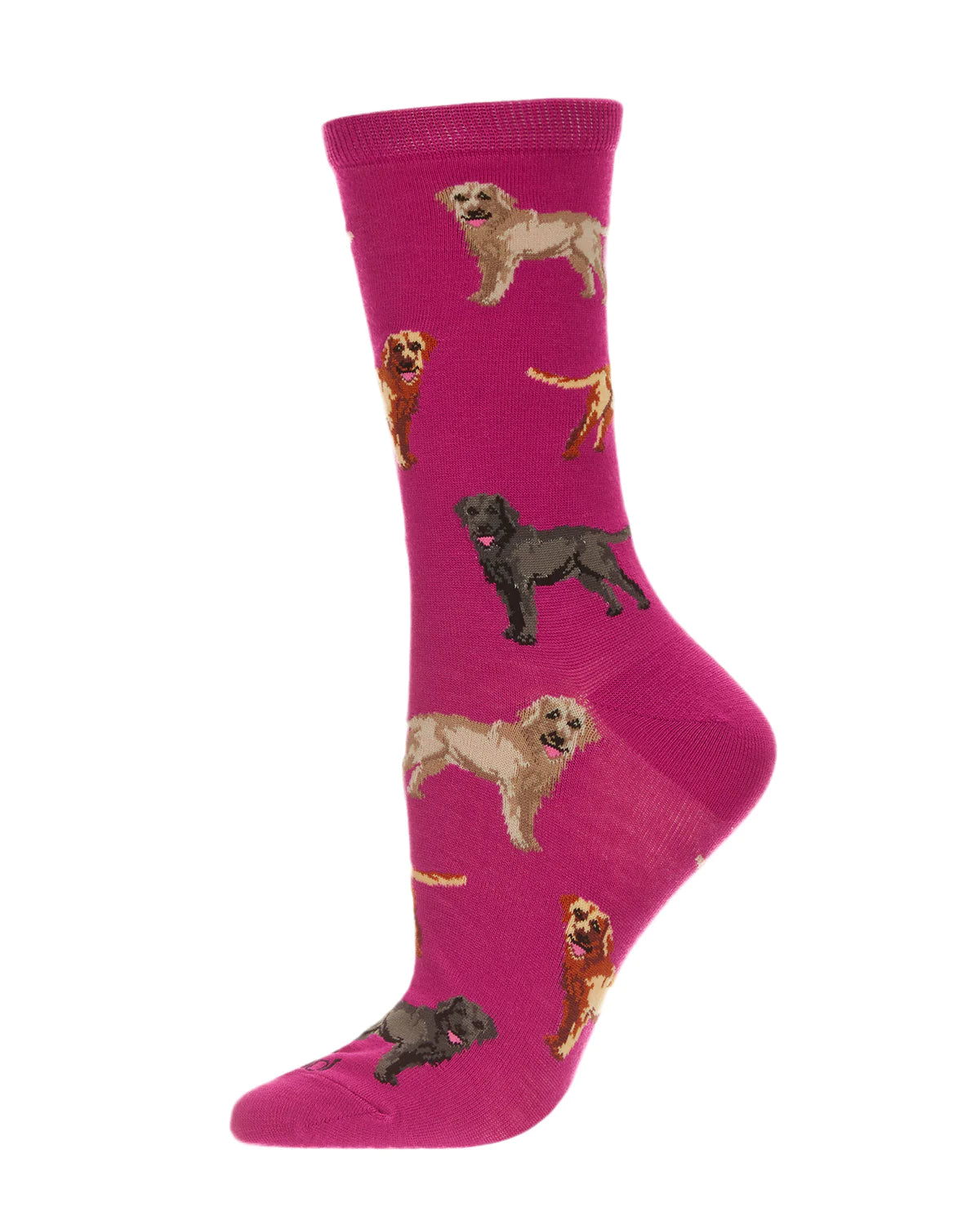 Lovely Labradors on Fuchsia Women's Bamboo Crew Socks - The Sockery