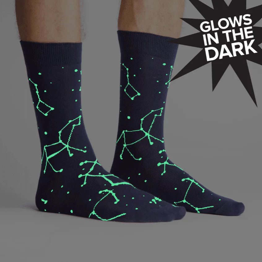 Constellation Men's Crew Socks - Glow in the Dark