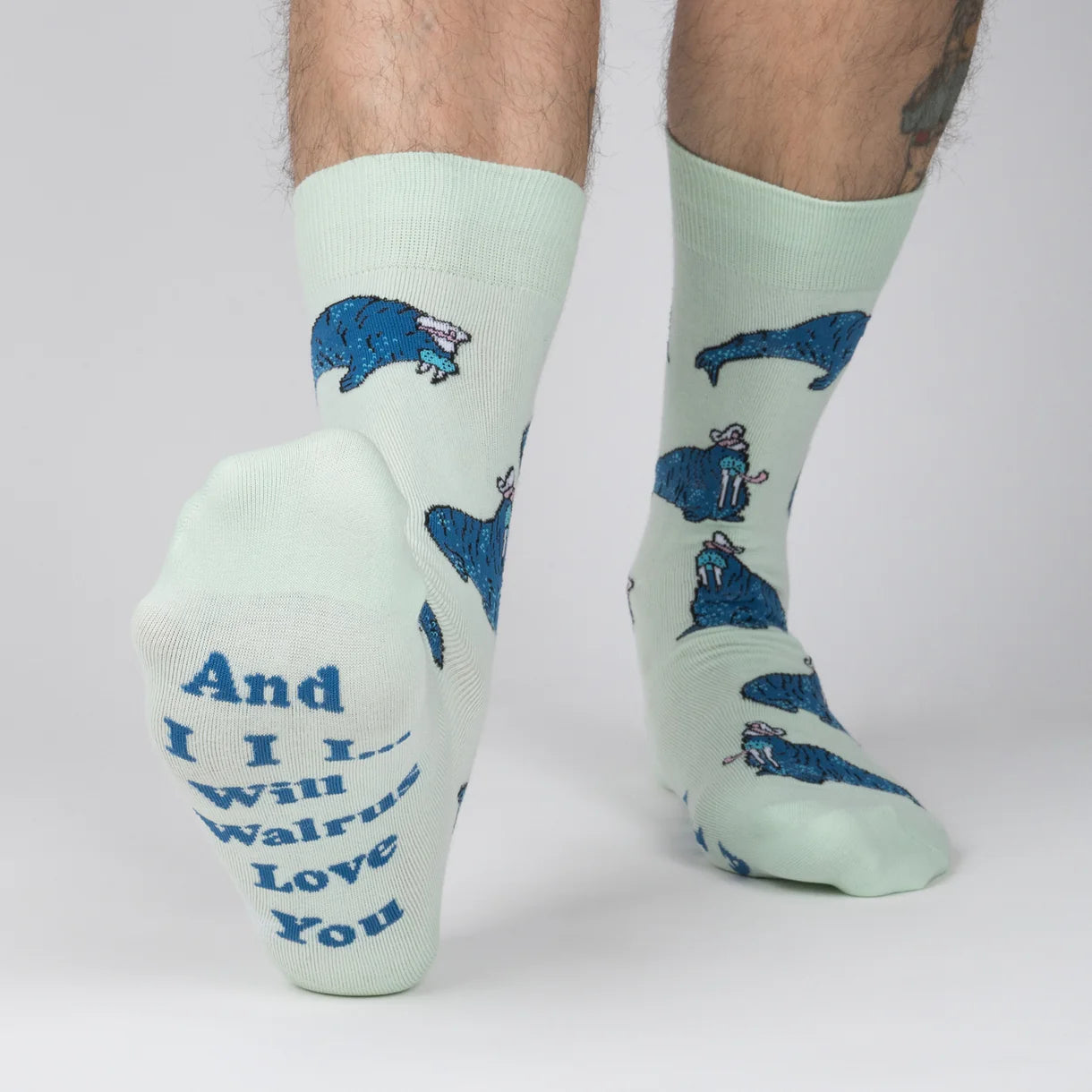 And I Will Walrus Love You Men's Crew Socks - The Sockery