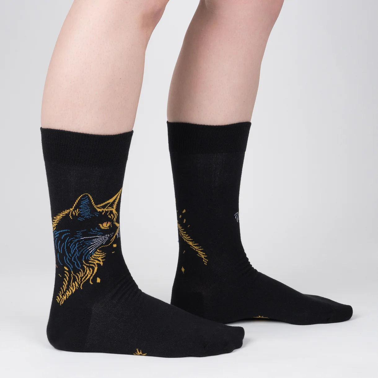 Night Cat Men's Crew Socks - The Sockery